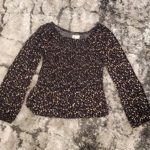 Size L in girls kids long sleeve floral print dress shirt by SO
